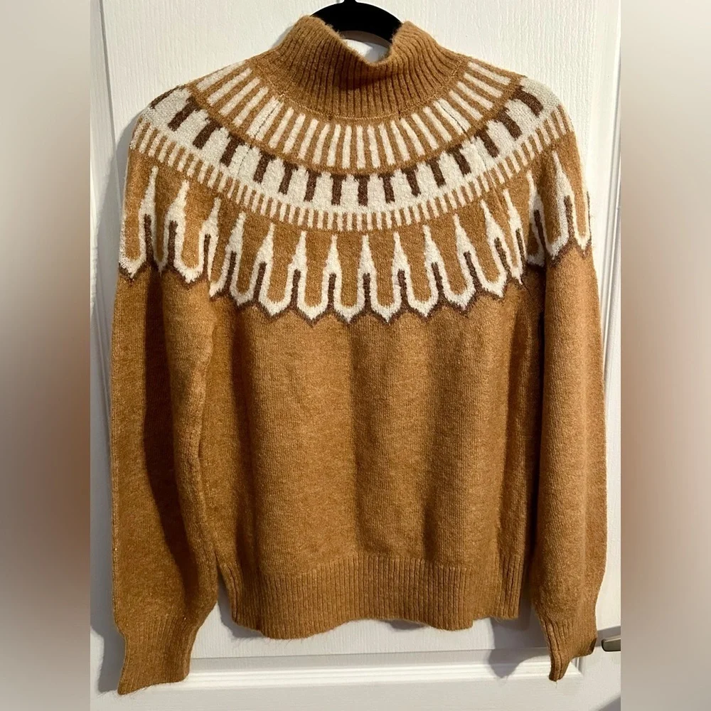 NWT Nordstrom Vero Moda Simone High Neck Nordic Sweater Blouse - Small - Picture 3 of 5